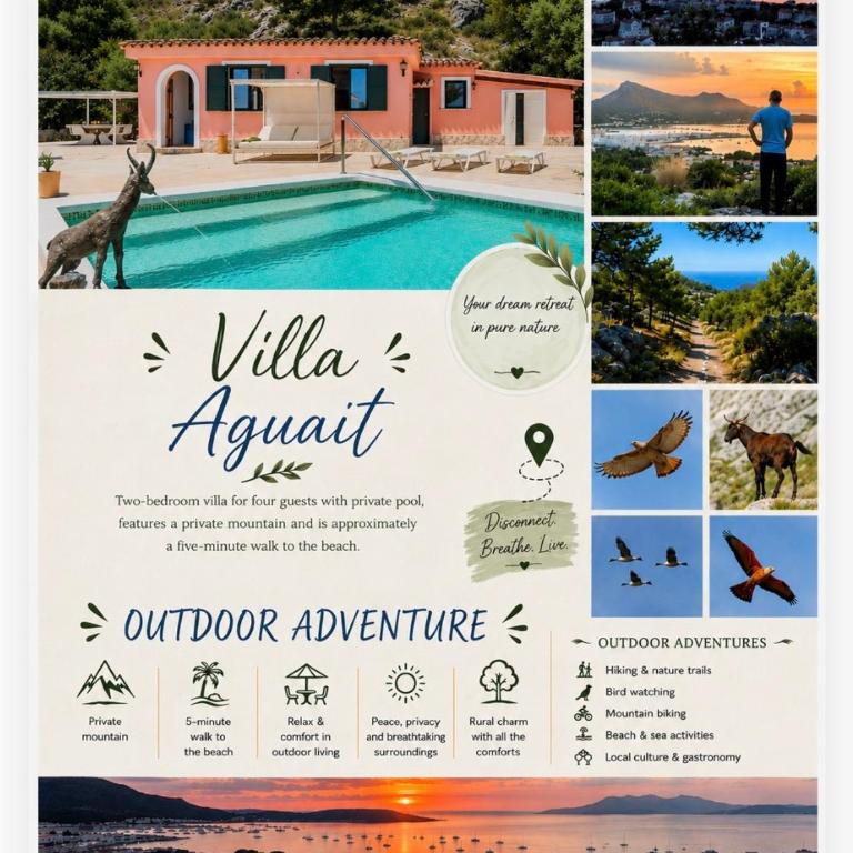 AGUAIT II - VILLA WITH PRIVATE MOUNTAIN PATH-BEACH APPROX 5 MIN WALKING BEACH,property belong Puerto Pollensa Villas and apartments - Villa - 2