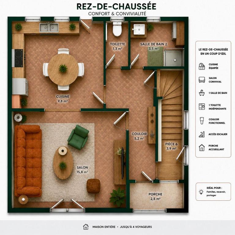Charmante maison rénovée, calme et proche du centre - Maison 2 Chambres - 25