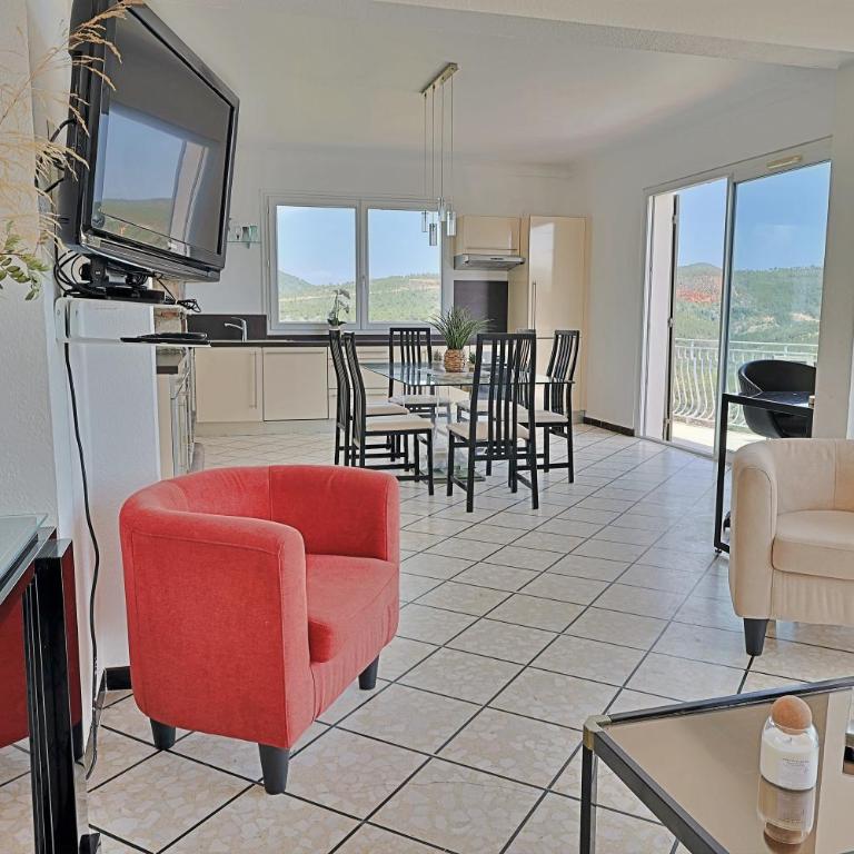 Haut de villa avec piscine privée et vue panoramique mer et Esterel - Apartment mit 3 Schlafzimmern und Meerblick - 10