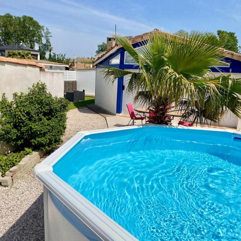 Villa Carla F2 piscine privée clim plage au calme 3 pers max Grau d Agde - Maison 1 Chambre - 7