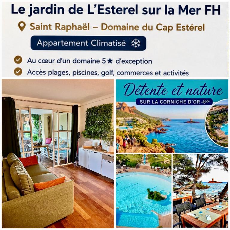 Appartement Premium Genius - Chambre séparée -vue Mer -Jardin Clôturé -Terrasse -Parking - Piscine Chauffée du 04 Avril au 01 Novembre- Saint Raphaël - Appartement 1 Chambre avec Jardin - 37