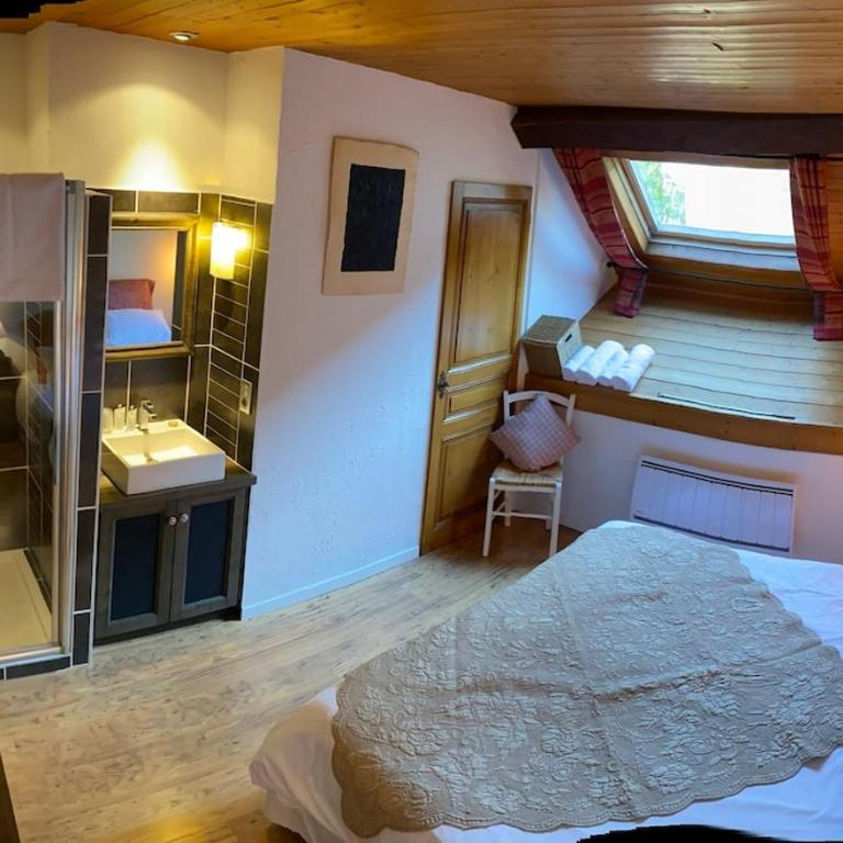La Jument Verte Chambres d'Hôtes Aix-les-Bains - Chambre Double ou Lits Jumeaux avec Salle de Bains Privative - 4