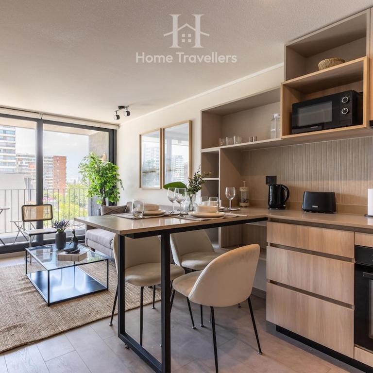HT Premium 1D in Ñuñoa with Terrace for 3 Guests - Two-Bedroom Apartment - 1