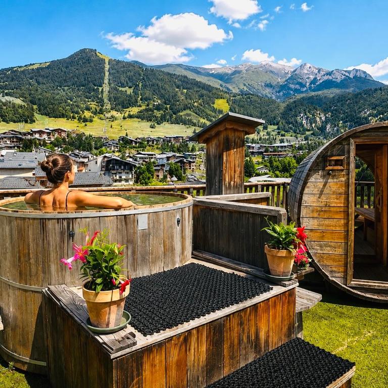 ALPINA LODGE VANOISE ex hotel du soleil - Two-Bedroom Apartment with Access to the Panoramic Sauna and Nordic Bath - 1