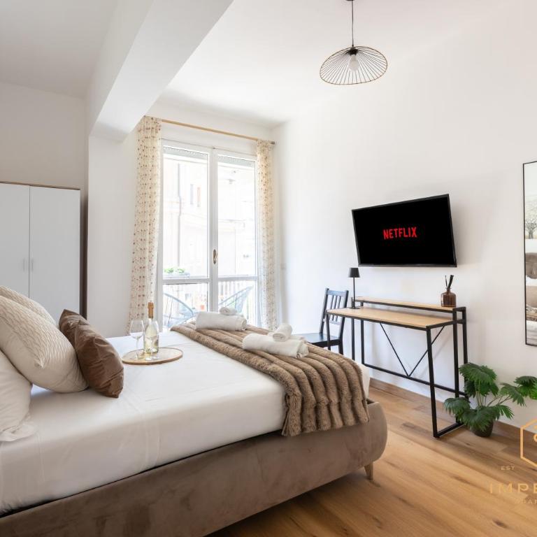 Imperium Testaccio Retreat - up to 7 pax, 2 balconies, 15 min to trastevere and metro station - Apartamento Deluxe de 2 dormitorios con balcón - 18