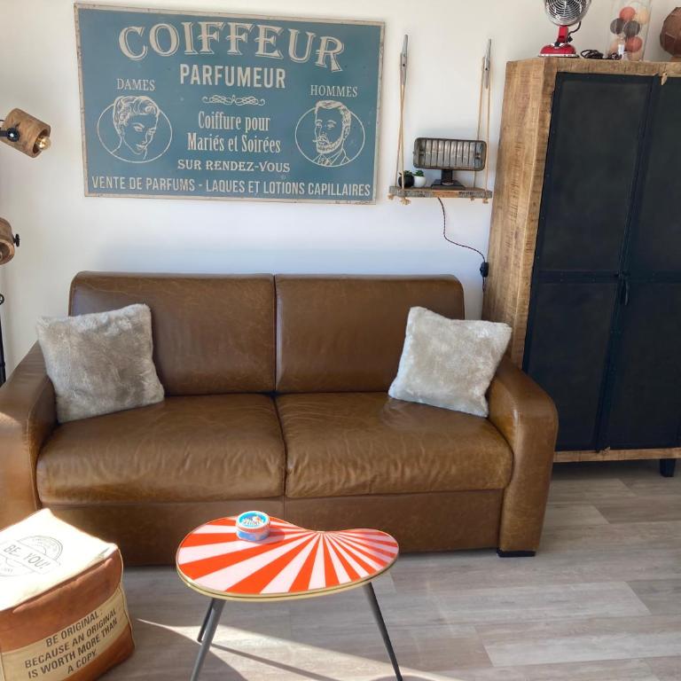Studio neuf déco vintage face mer,terrasse ,jardin,wifi,parking sous-sol privé - One-Bedroom Apartment - 4