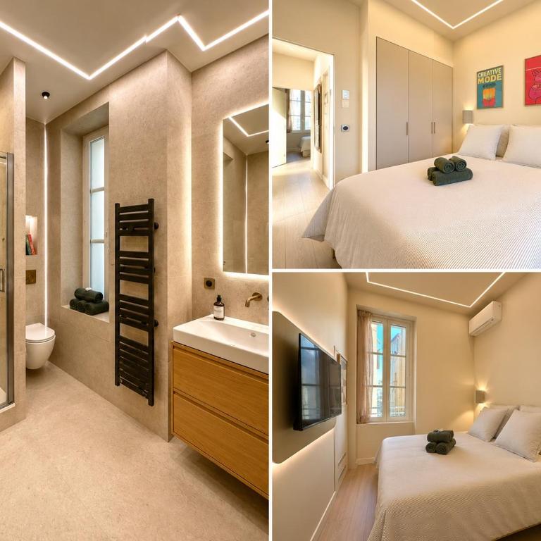 MONACO - MENTON - SEA VIEW - 6 PERSONS - PREMIUM LOCATION - 2 BEDROOMS- LUXURY RENOVATED - PARKING - CLIM - BALCONY - BEAcH and SUN - Appartement 2 Chambres - 6
