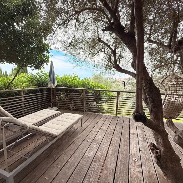 Treehouse in Les Oliviers, Sea View, Air Conditioning, Parking - Monolocale con Terrazza - 12