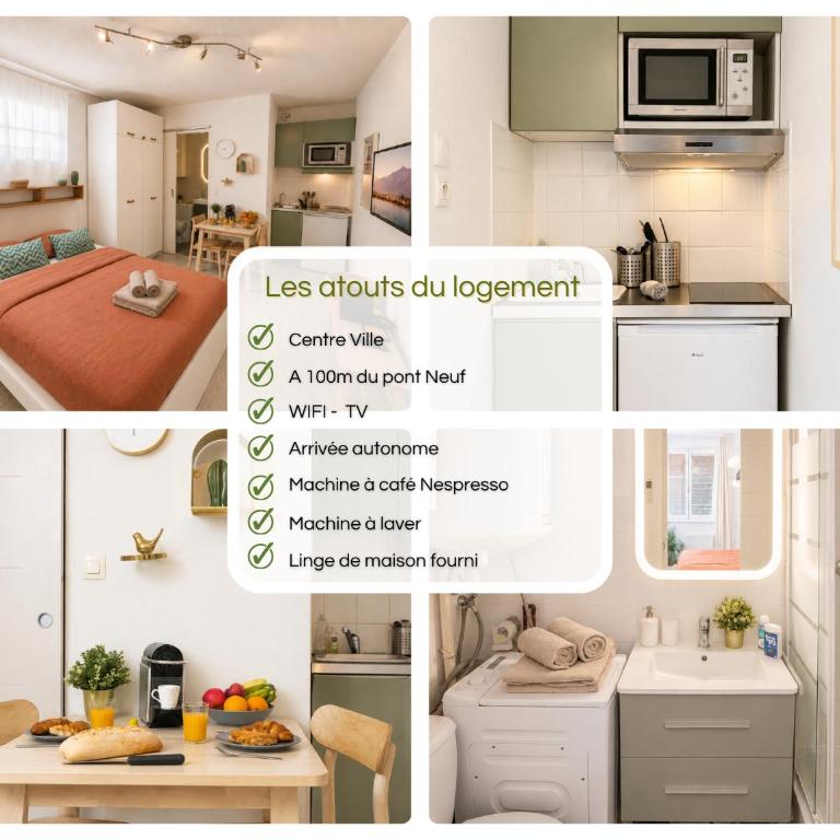 " Au Bout Du Pont " Centre ville - WIFI - Linge - Studio - 2