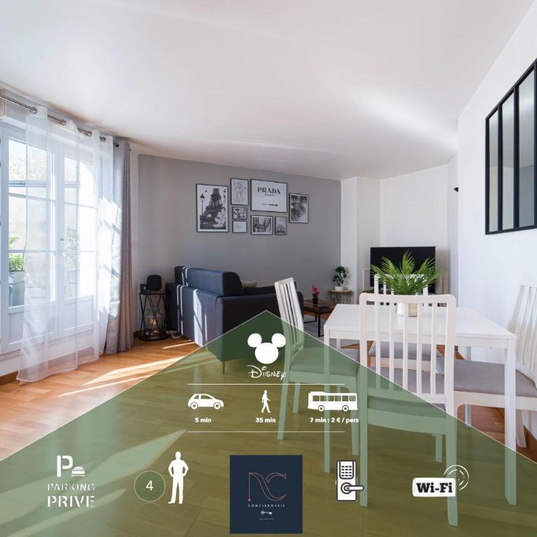 Disneyland - Paris, 4 personnes, Wifi, Parking - Appartamento con 1 Camera da Letto - 1