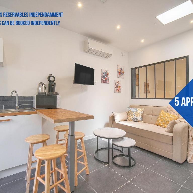 Maison VCA - 4 appartements - Wifi Clim - 15 min mer - Two-room Flat with Terrace : Xav - 1