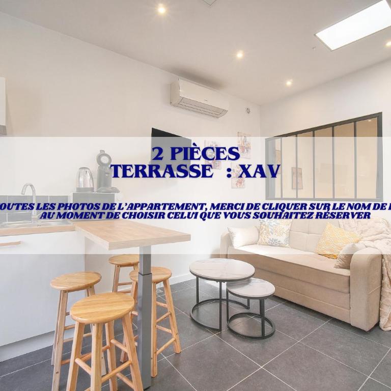 Maison VCA - 4 appartements - Wifi Clim - 15 min mer - Two-room Flat with Terrace : Xav - 2