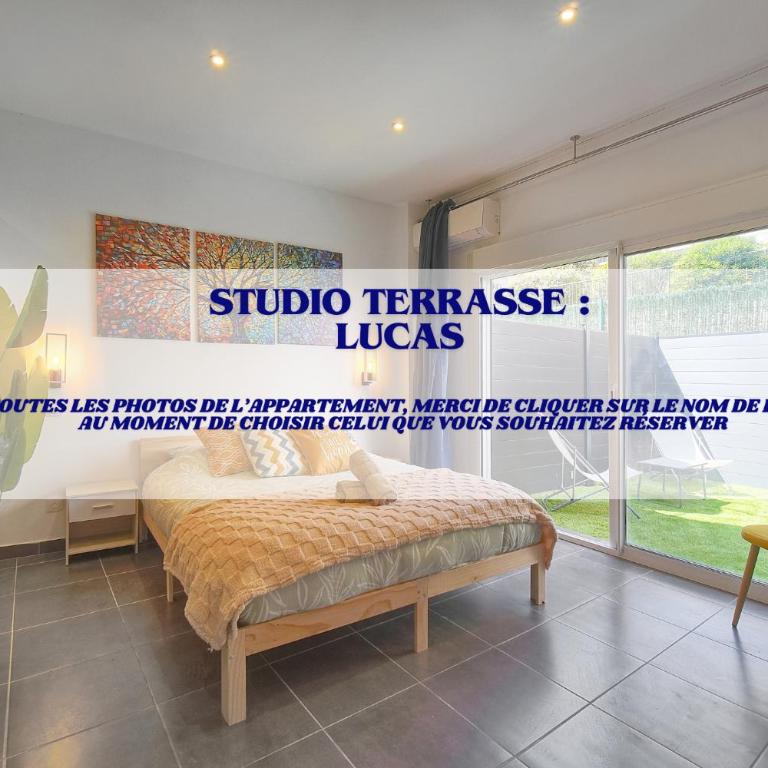Maison VCA - 4 appartements - Wifi Clim - 15 min mer - Studio with Terrace : Lucas - 1