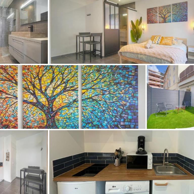 Maison VCA - 4 appartements - Wifi Clim - 15 min mer - Studio with Terrace : Lucas - 10