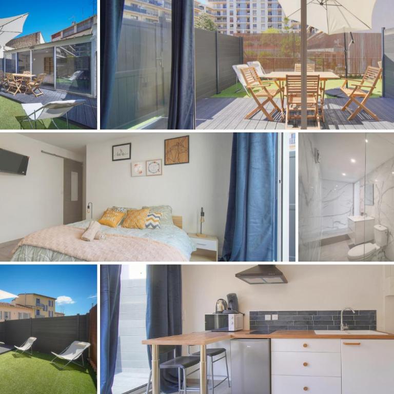 Maison VCA - 4 appartements - Wifi Clim - 15 min mer - Studio with Terrace : Manou - 20