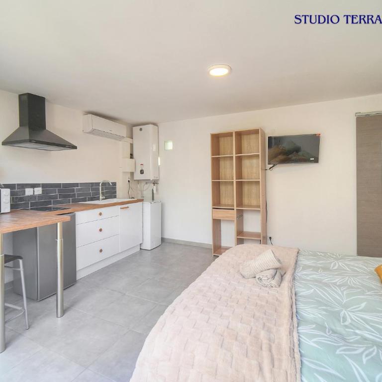 Maison VCA - 4 appartements - Wifi Clim - 15 min mer - Studio with Terrace : Manou - 2