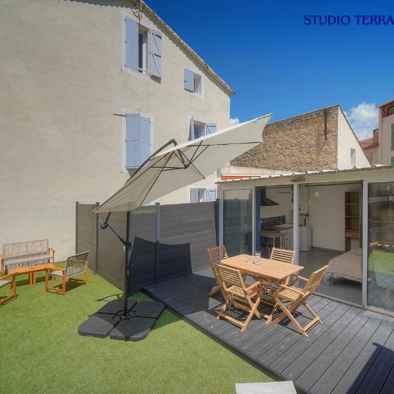 Maison VCA - 4 appartements - Wifi Clim - 15 min mer - Studio with Terrace : Manou - 7