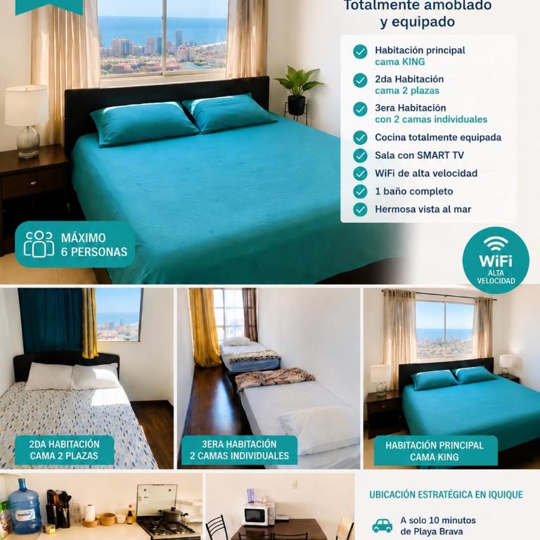 Departamento vista mar 3H 1B IQUIQUE - Apartamento de 3 dormitorios - 1