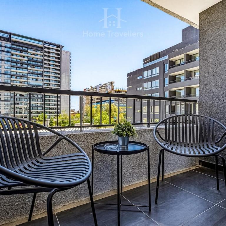 HT Modern apartment with a view in Ñuñoa with AC - One-Bedroom Apartment - 5