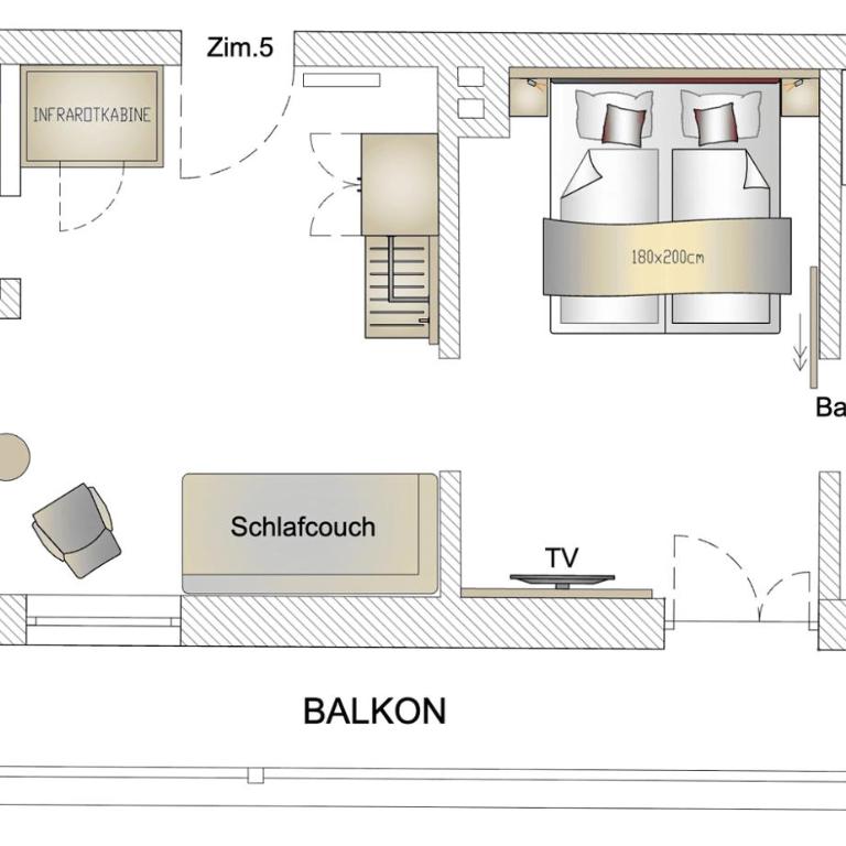 Gästehaus am Kurparkweg, Frühstückspension - Doppelzimmer mit Balkon - 2