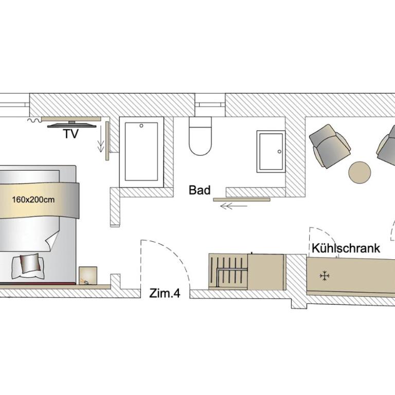 Gästehaus am Kurparkweg, Frühstückspension - Einzelzimmer mit Bergblick - 2
