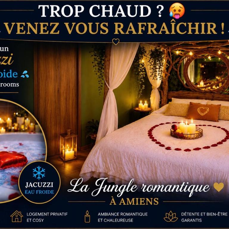 La jungle insolite, SPA, Écran cinéma, Lit à baldaquin king size, day use, 10 min centre - Appartement 1 Chambre - 1