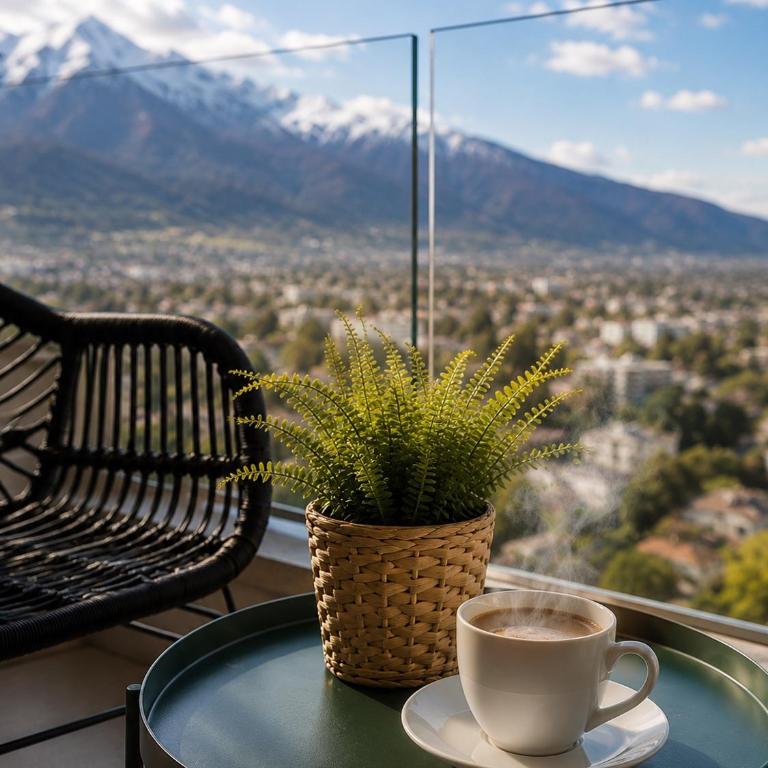 Vista Cordillera Nevada, Piso 15, Metro Plaza Egaña, Parking - Two-Bedroom Deluxe Apartment with Balcony - 3