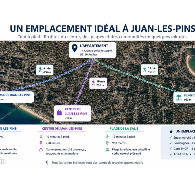 SELI 2 pièces CLIMATISÉ CLASSÉ 52 M2 terrasse 20m2 PLAGES PISCINE ANTIBES avec PARKING PRIVATIF - One-Bedroom Apartment - 54