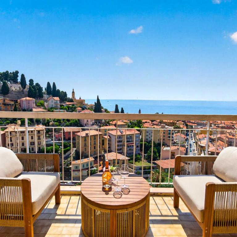 Terrasse vue mer exceptionnelle calme et confort - Apartment mit 2 Schlafzimmern - 25