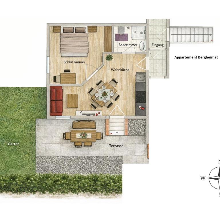 Haus Schönblick - Apartment mit 1 Schlafzimmer und Gartenblick - 4