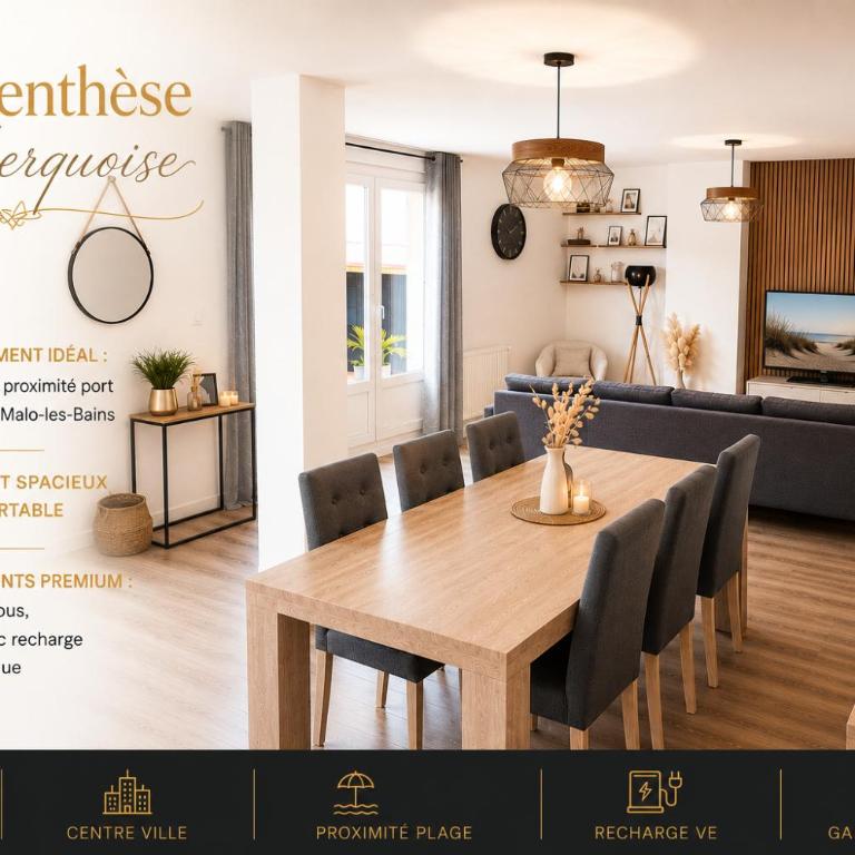 La Parenthèse Dunkerquoise - Appt luxe, balnéo, jardin et garages avec chargeur vh électrique - Appartement 2 Chambres - 3