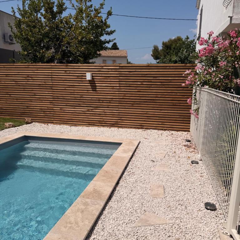 Bas de villa, 6 pers, piscine, terrasse, proche sablettes - Appartement 2 Chambres avec Piscine Privée - 35