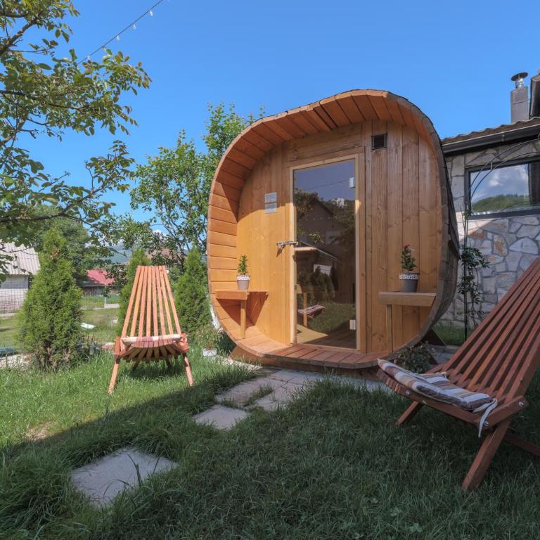 Monte Chalet Kolašin brvnara sa saunom - Vila sa Pogledom na Vrt - 19