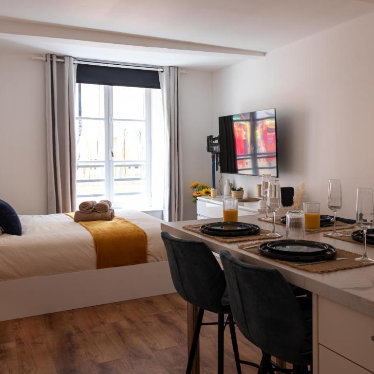 Le Mimosa - Centre-Ville - Élégance - Clim - Wifi - Studio Apartment with Queen Bed - 1