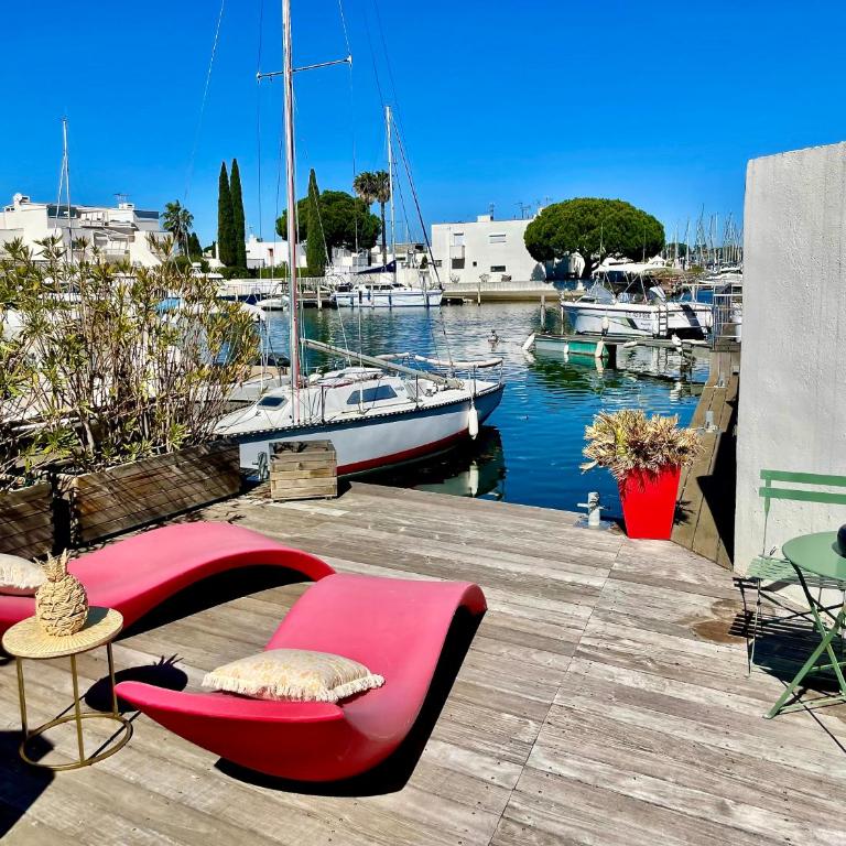MY Marina 70 m2, 2 Chambres, Terrasse 50 m2, Vue Port, Parking Privé - Two-Bedroom House with harbour view - 19