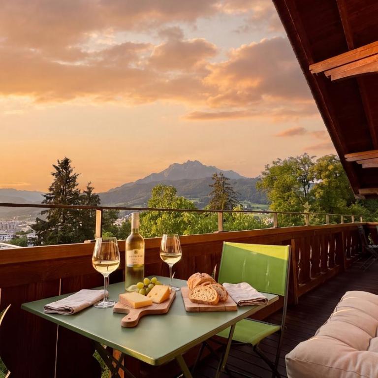 Chalet mit Seesicht & Pilatus-Panorama - Apartment mit 2 Schlafzimmern - 1