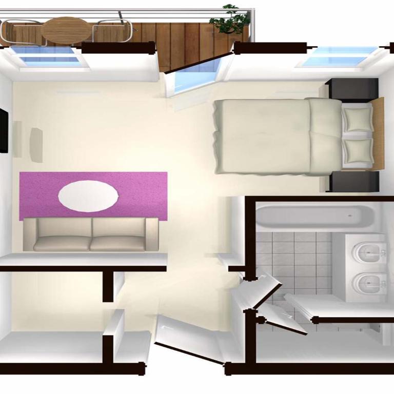 Hotel Goldried - Familienzimmer (2 Erwachsene + 2 Kinder) mit Balkon oder Terrasse und Panoramablick - 1