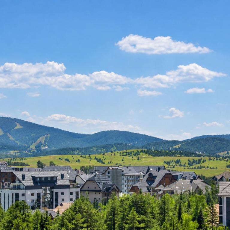 Luxury Apartment with View & Private Garage - Spa & Wellness at 21st Century Zlatibor Residence - Apartment mit 2 Schlafzimmern und Terrasse - 65