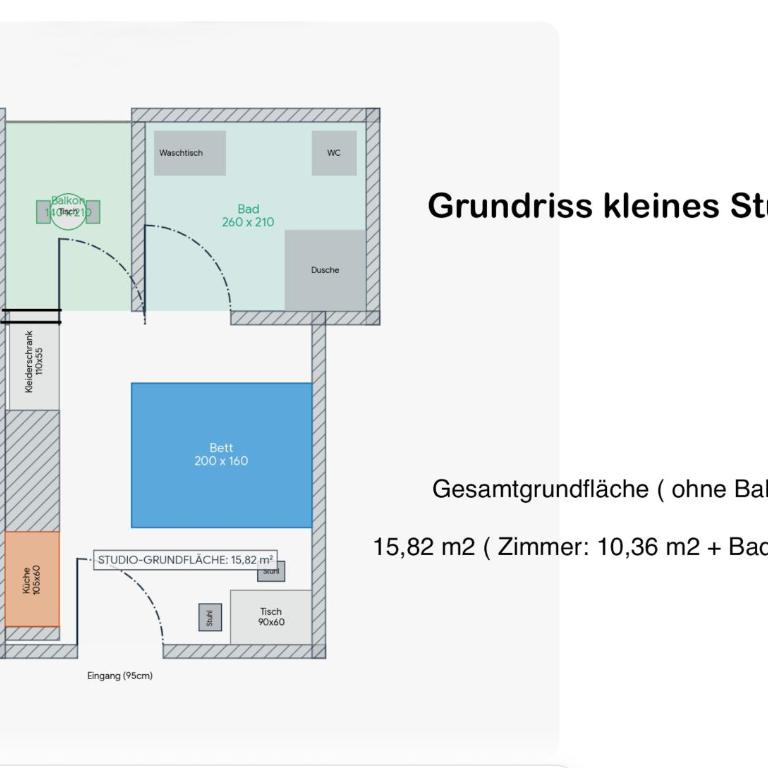 Gästehaus Genf - Kleines Studio mit Balkon - 27