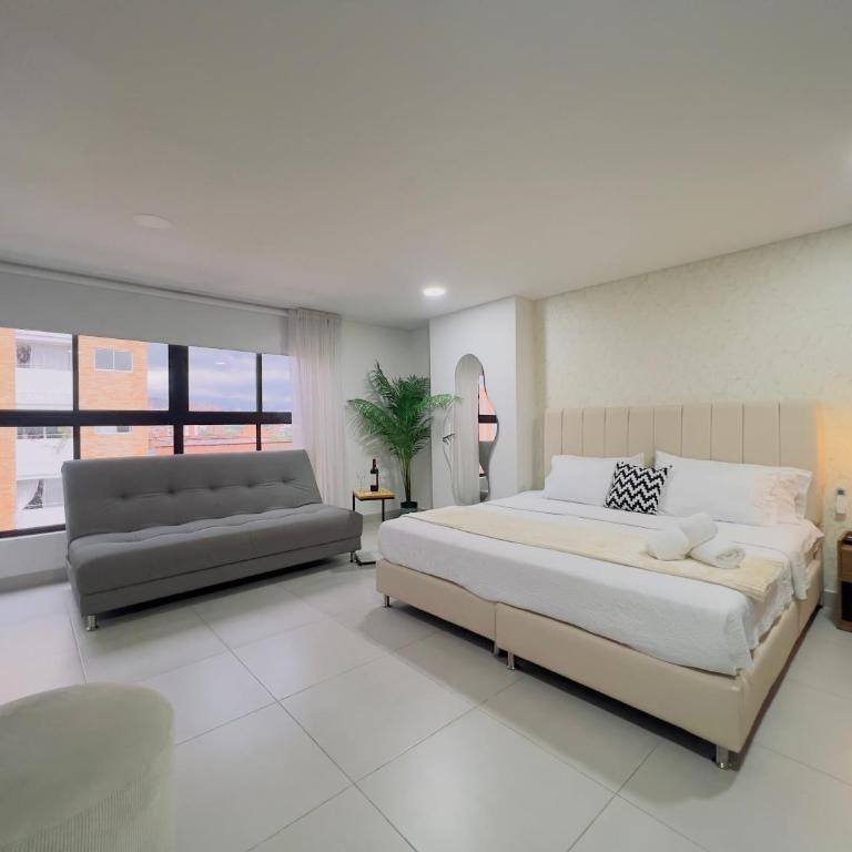 Suite de lujo cama king con AC - One-Bedroom Apartment - 8