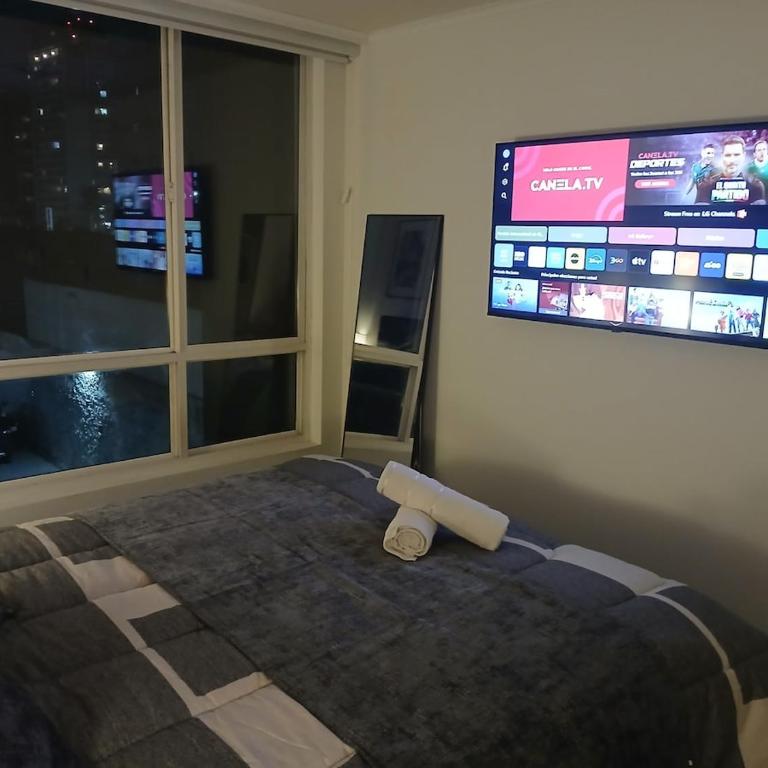 Moderno Depto 2D2B con parking a pasos del Metro - Two-Bedroom Deluxe Apartment with Balcony - 14