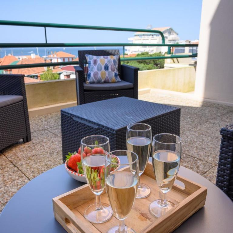 Antarès - Hyper-centre, vue bassin, 108 m2, 3 chambres, clim, parking, plage à 100 m - Appartement 3 Chambres – Vue sur Océan - 16