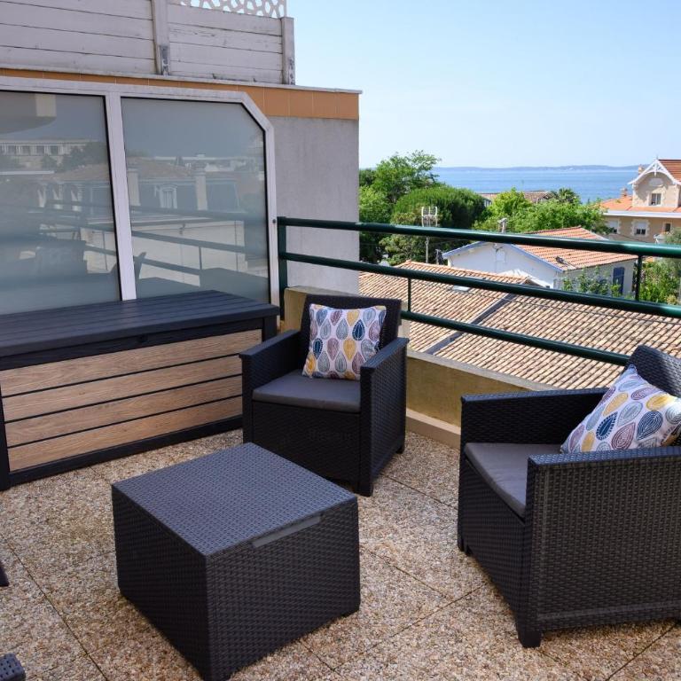 Antarès - Hyper-centre, vue bassin, 108 m2, 3 chambres, clim, parking, plage à 100 m - Appartement 3 Chambres – Vue sur Océan - 9