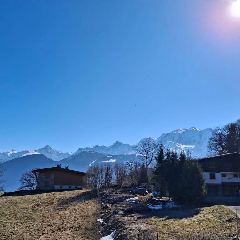 Vue Mont-Blanc et Pistes à pied à Combloux - Appartement - 13