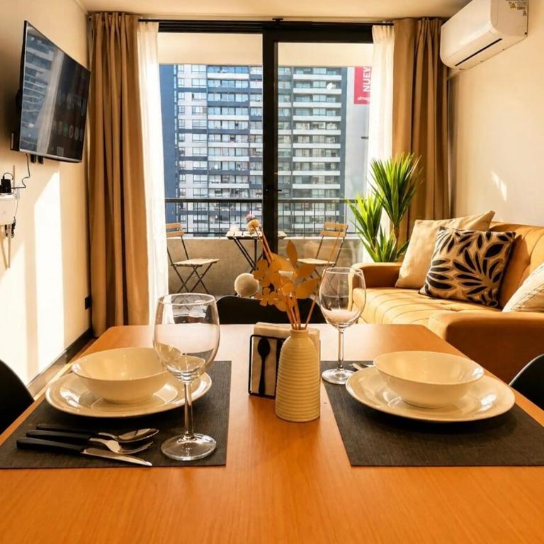 Moderno apto en Ñuñoa cercano al metro Irarrazaval y Barrio Italia con Aire Acondicionado - Two-Bedroom Apartment - 5