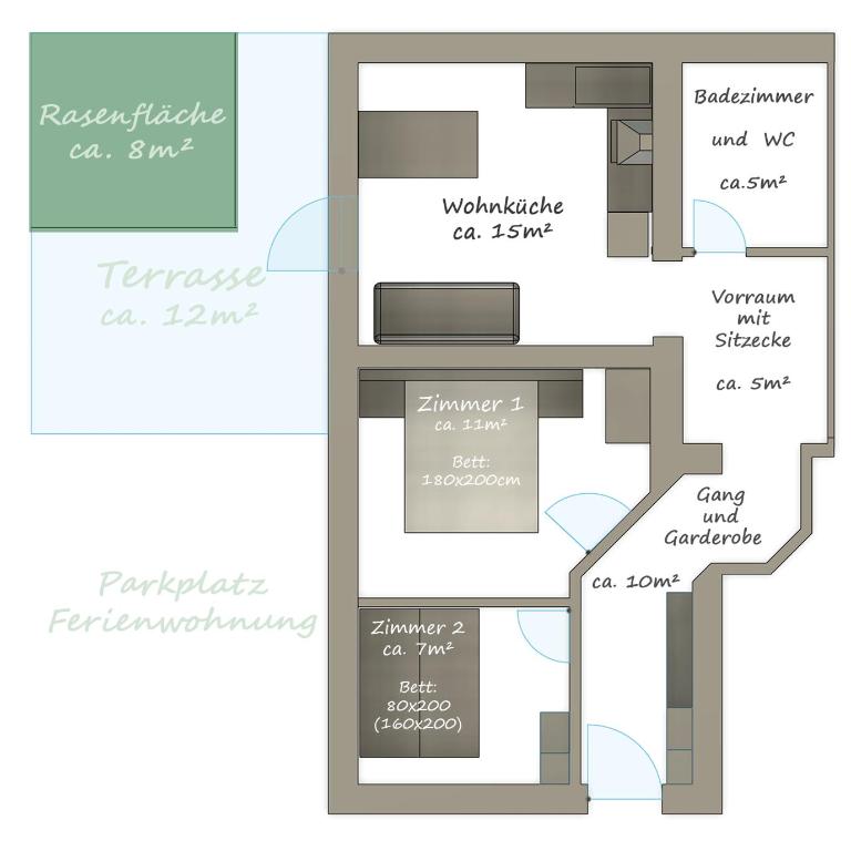 Ferienwohnung Bergsonne - Apartment mit 2 Schlafzimmern - 3
