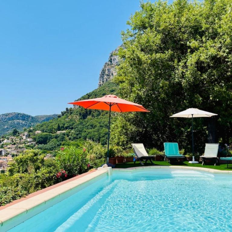 Villa Panorama Saint-Jeannet Swimming pool Sea and mountain views - Villa - 38