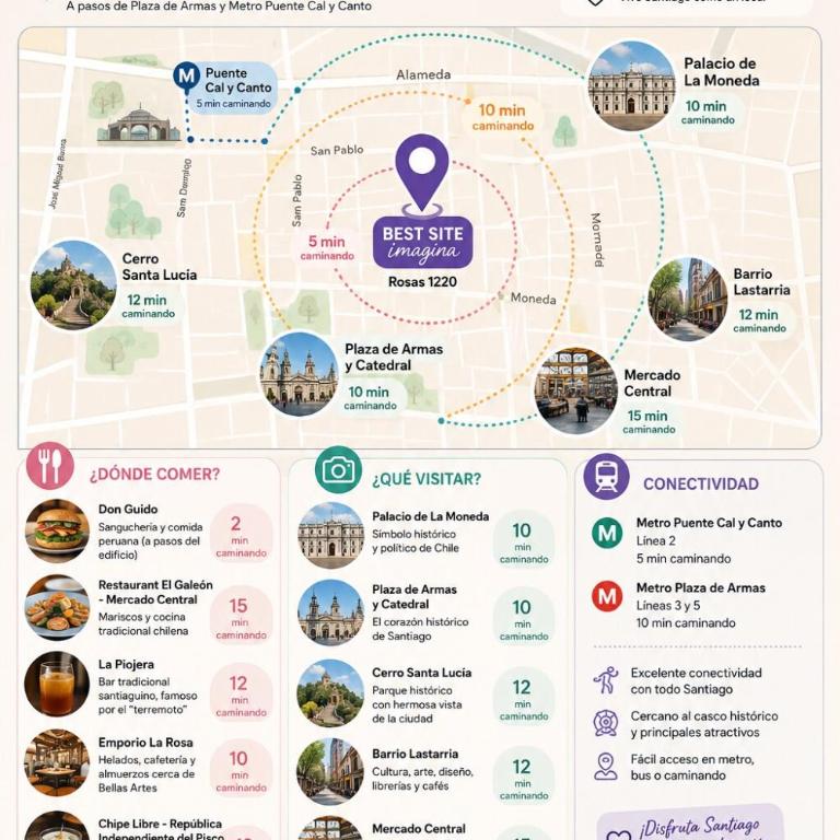 Vive la experiencia de Santiago Centro - Three-Bedroom Apartment - 21