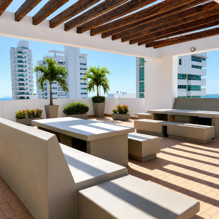 Apartamento en Cartagena con balcon con vista al mar y piscina - Three-Bedroom Apartment - 10