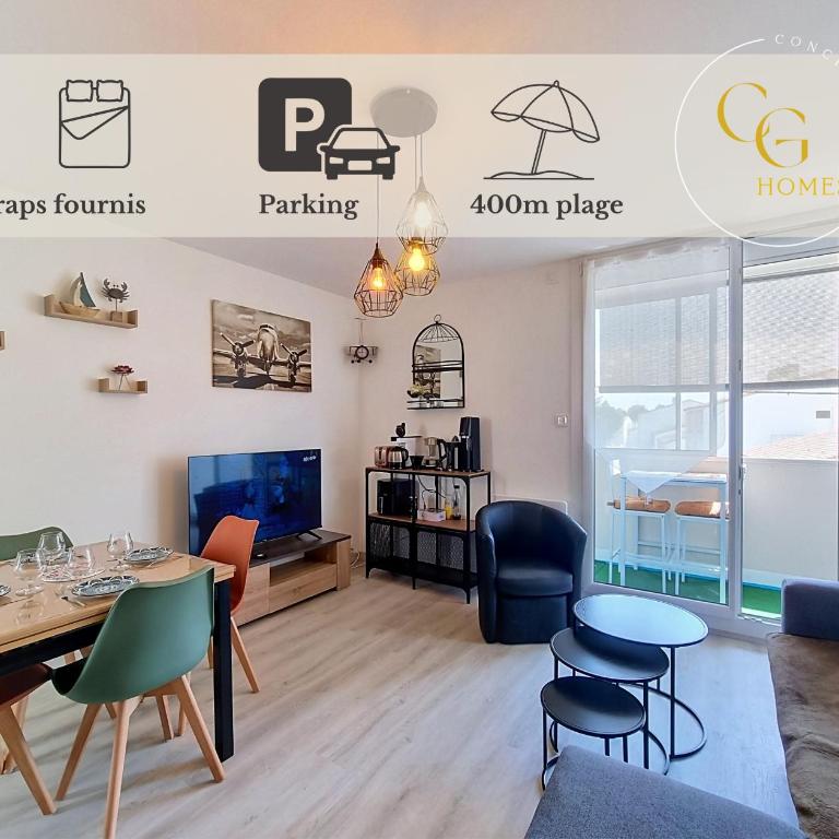 Cap Océan, Parking privé, Plage & commerces à pied - Appartement 1 Chambre - 1